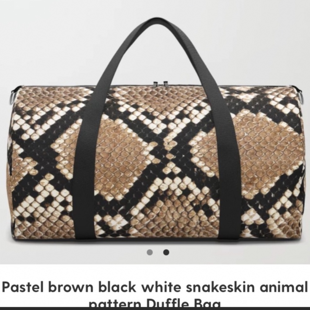 Snakeskin printed canvas bag